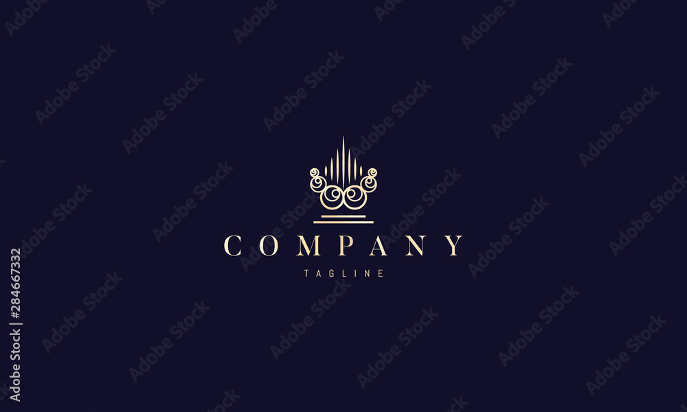 Vector golden logo on which an abstract image of a harp. Vector golden logo on which an abstract image of a harp.