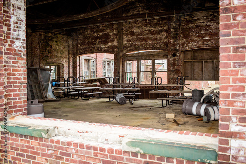 old decaying brick building details photo