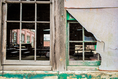 old decaying brick building details photo