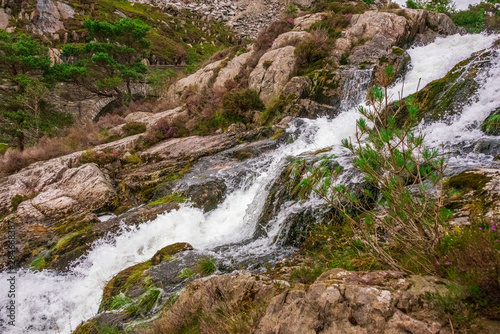Beautiful waterfalls in Snowdonia National Park, Wales, Untied Kingdom Close up © Sean
