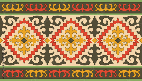 Kazakh nomadic tribes on background