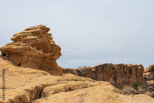 El Malpais National Monument landscape of vertical and horizontal yellow slick rock