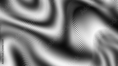 Wallpaper Mural Moving random wavy texture. Psychedelic animated background. Transform abstract black and white surface. Looping footage. Torontodigital.ca