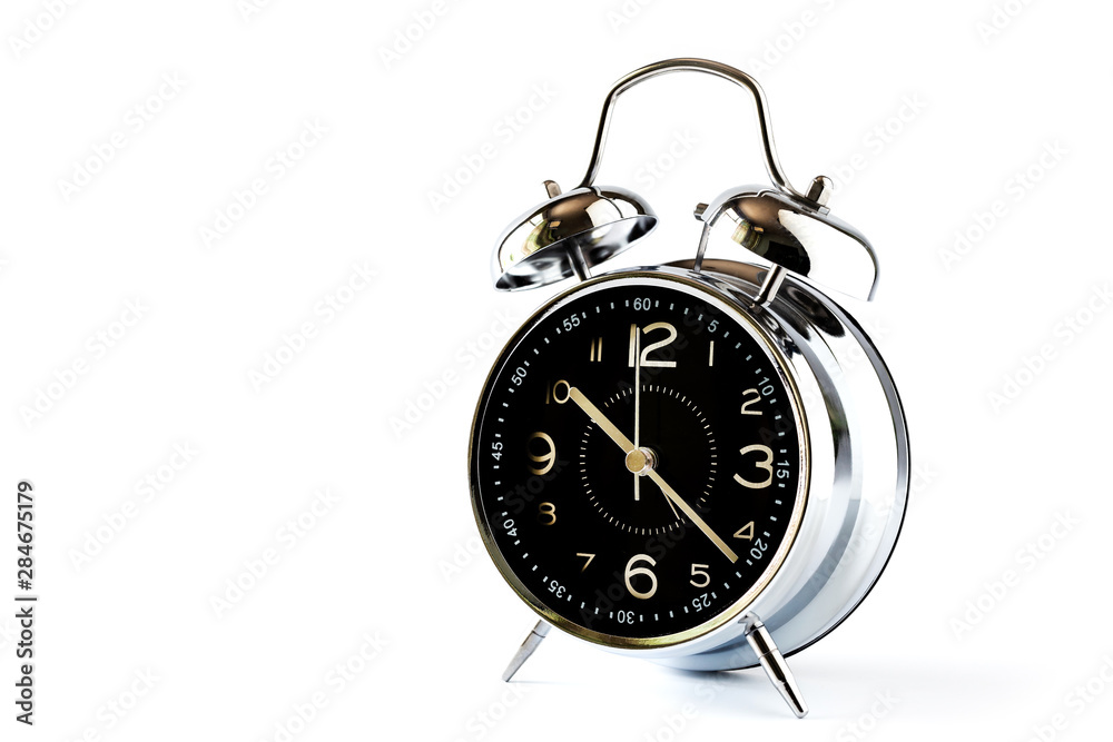 Black silver alarm clock