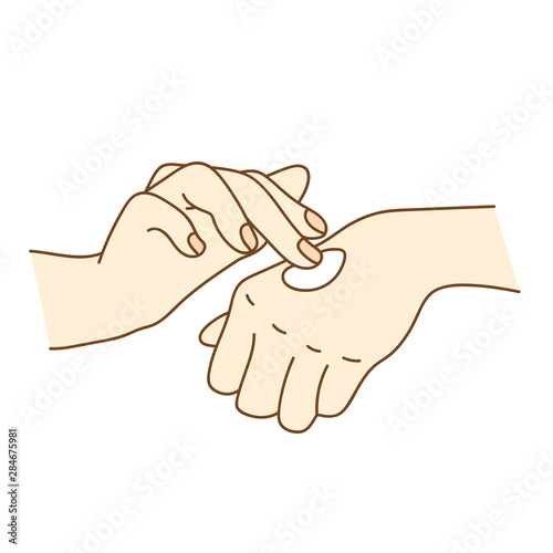 Wallpaper Mural Portrait of pretty joyful girl doing beauty treatments Torontodigital.ca