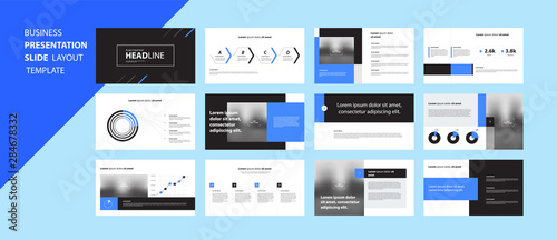 business presentation layout design template, with infographic timeline elements design concept