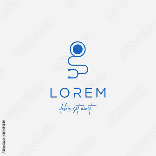 stethoscope g letter logo vector design icon