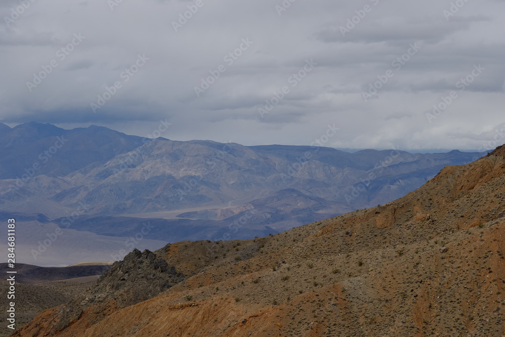 Dry lake bed and desert in the California mountains near Keeler