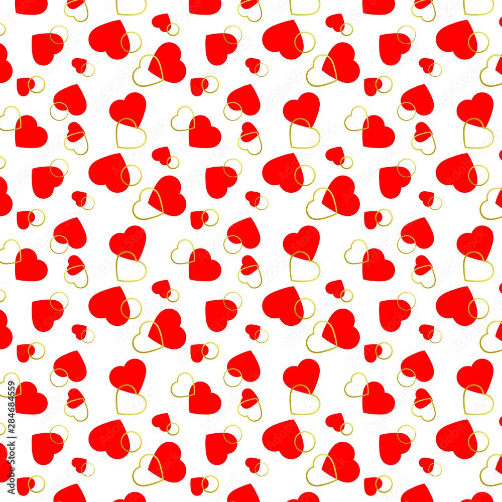  seamless circles pattern. red and gold  Polka dot  Pattern. Background
