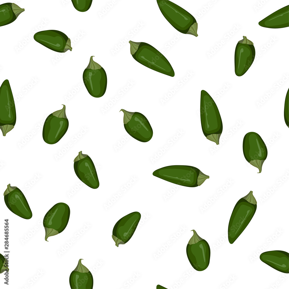 Green jalapeno pepper.