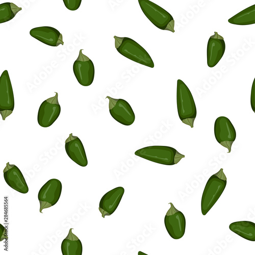 Green jalapeno pepper.