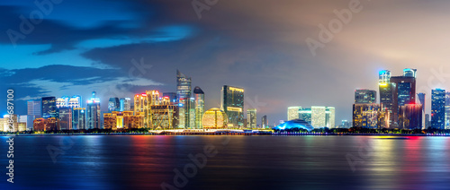 Fényképezés Panorama of Hangzhou Qianjiang New Town, China