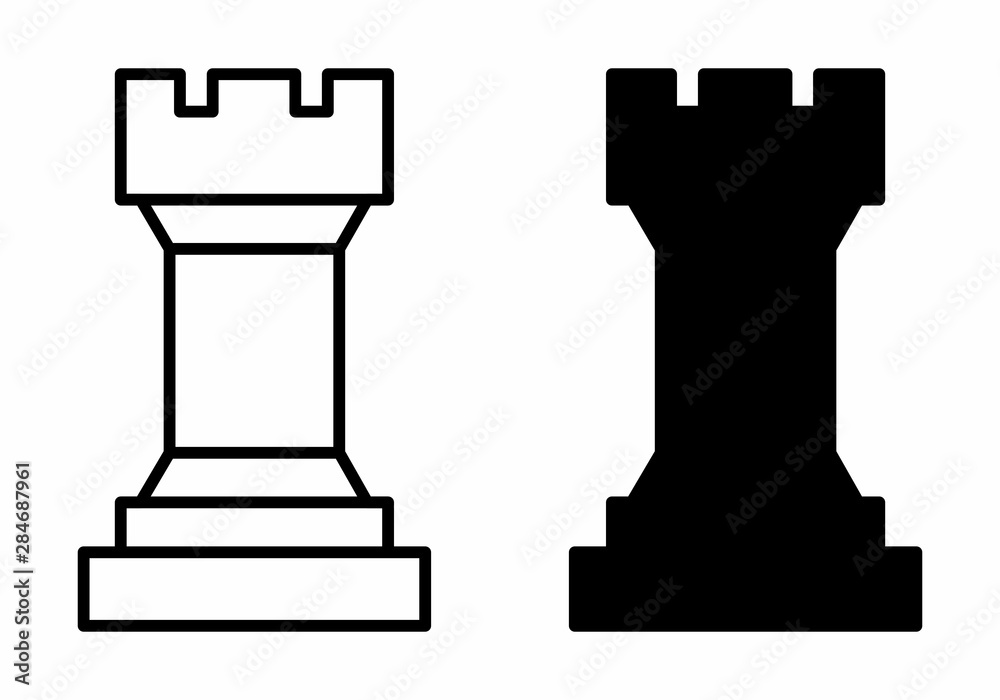 Chess tower icons Chess tower icons