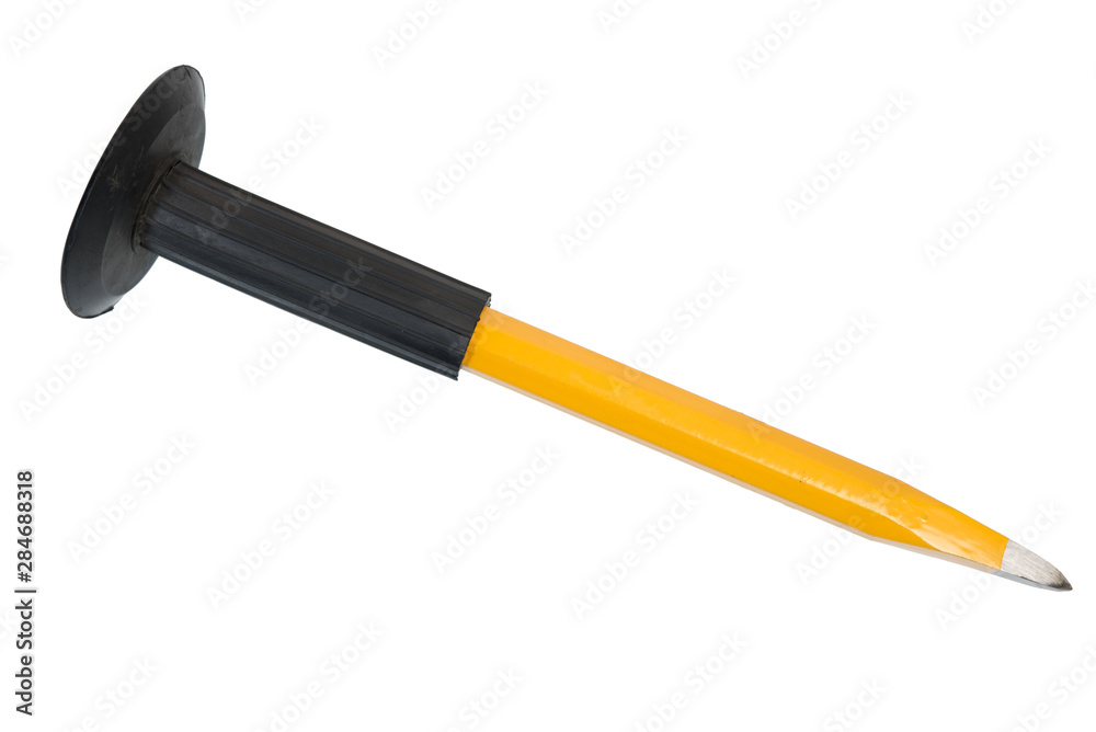 steel chisel rod isolated on white background steel chisel rod isolated on white background