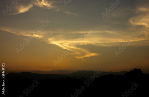 Sky sunset scenery,background Whether it's the warm hues of a sunrise or sunset, shimmering reflection of the sun on the clouds, the sky and clouds have the power to inspire feelings of awe and wonder