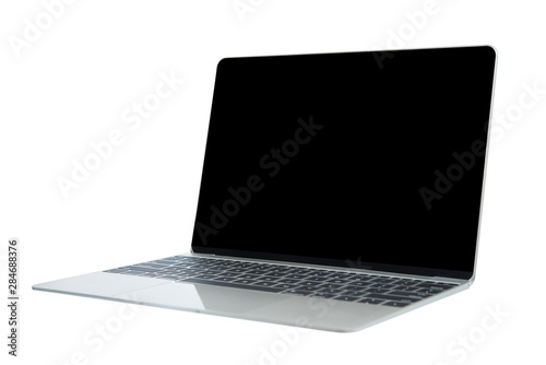 slim laptop computer isolated on white background