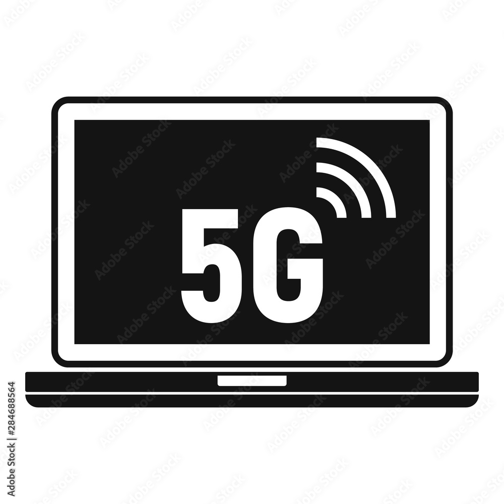 5g laptop icon. Simple illustration of 5g laptop vector icon for web design isolated on white background 5g laptop icon. Simple illustration of 5g laptop vector icon for web design isolated on white background