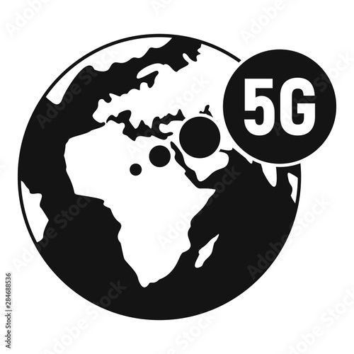 Global 5g technology icon. Simple illustration of global 5g technology vector icon for web design isolated on white background