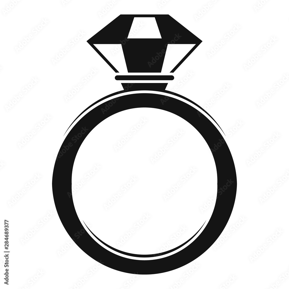 Crystal gemstone ring icon. Simple illustration of crystal gemstone ring vector icon for web design isolated on white background Crystal gemstone ring icon. Simple illustration of crystal gemstone ring vector icon for web design isolated on white background
