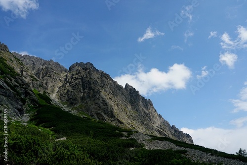 Beautiful High Tatras mountains landscape in Slovakia near city Old Smokovec. sunny summer day