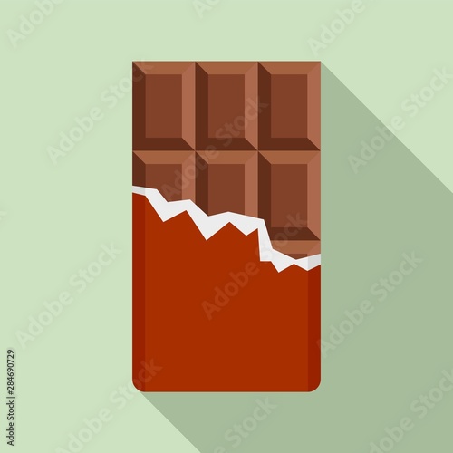 Chocolate bar icon. Flat illustration of chocolate bar vector icon for web design