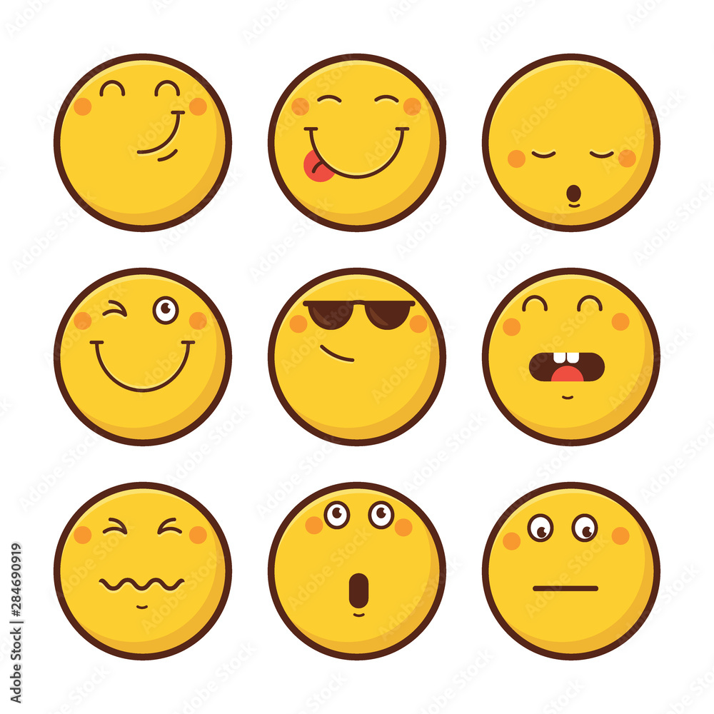 Emoticon vector illustration. Emoticon face. Different emotions collection. Emoticon vector illustration. Emoticon face. Different emotions collection.