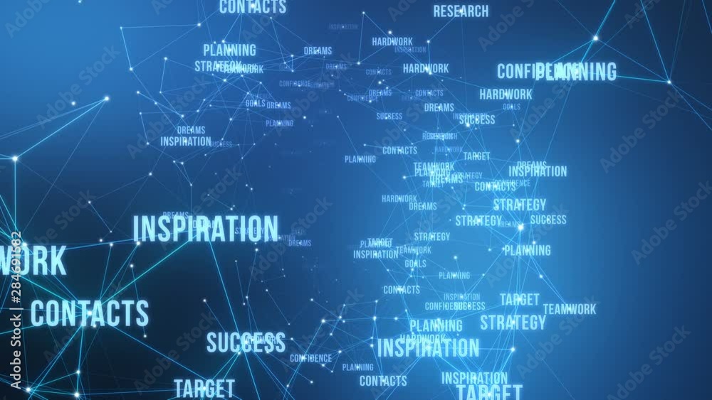 Inspirational words fly through animation background with seamless looping Cyan Blue Inspirational words fly through animation background with seamless looping Cyan Blue