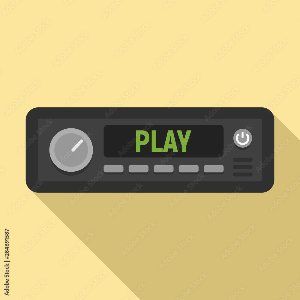 Fm radio car audio icon. Flat illustration of fm radio car audio vector icon for web design Fm radio car audio icon. Flat illustration of fm radio car audio vector icon for web design