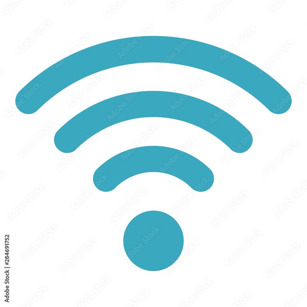 Blue wifi sign icon. Flat illustration of blue wifi sign vector icon for web design Blue wifi sign icon. Flat illustration of blue wifi sign vector icon for web design