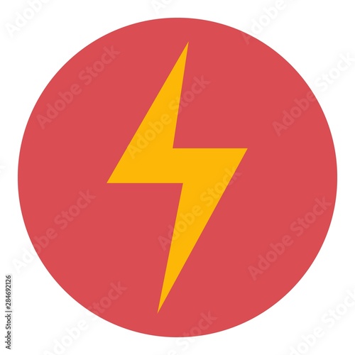 Free Download Lightning bolt in circle icon. Flat illustration of lightning bolt in circle vector icon for web design - GFXLoad