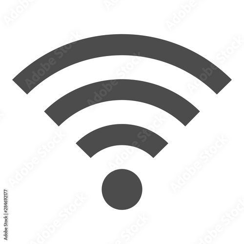 Black wifi sign icon. Flat illustration of black wifi sign vector icon for web design