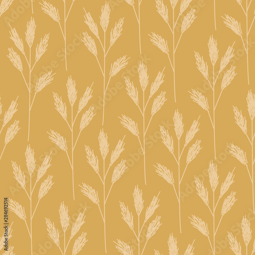 Vector Gold Yellow Abstract Grass Repeat Pattern