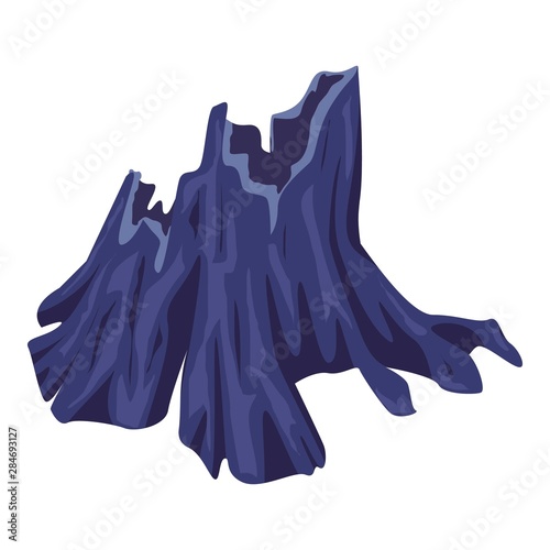 Blue tree stump icon. Cartoon of blue tree stump vector icon for web design isolated on white background
