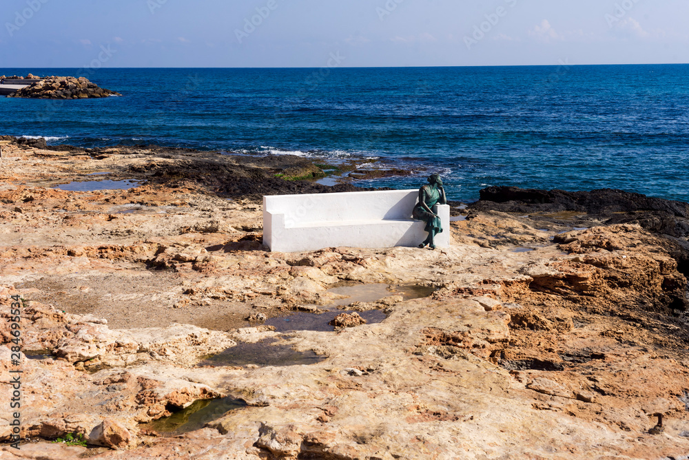 Torrevieja coast. Cliffs of the promenade. Torrevieja coast. Cliffs of the promenade.
