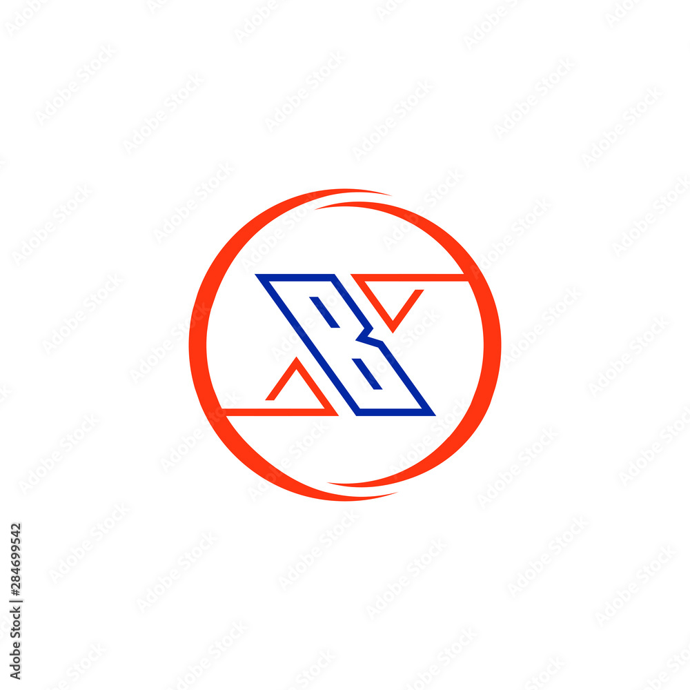 Initial logo B and X letters logo icon illustration