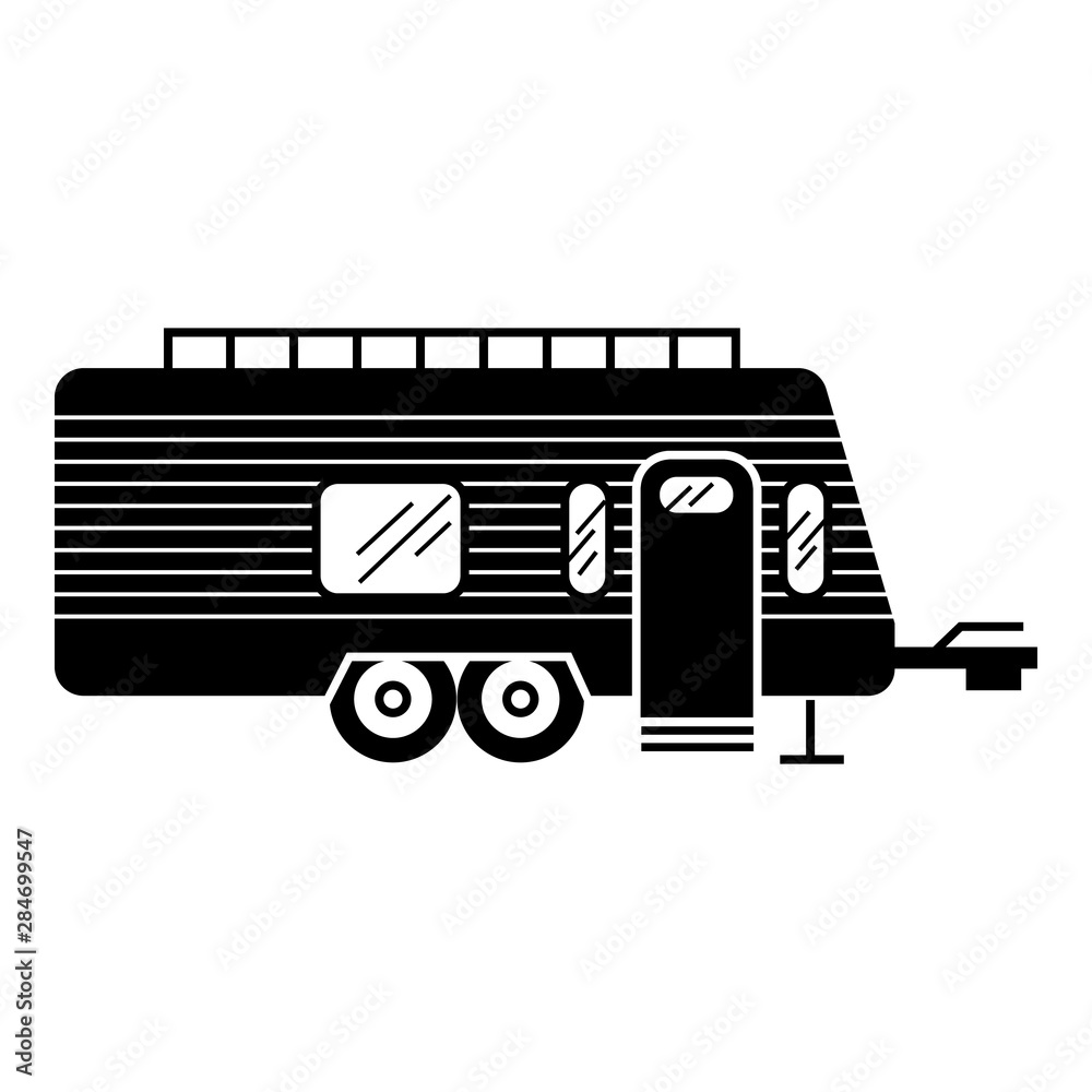 Camp trailer icon. Simple illustration of camp trailer vector icon for ...