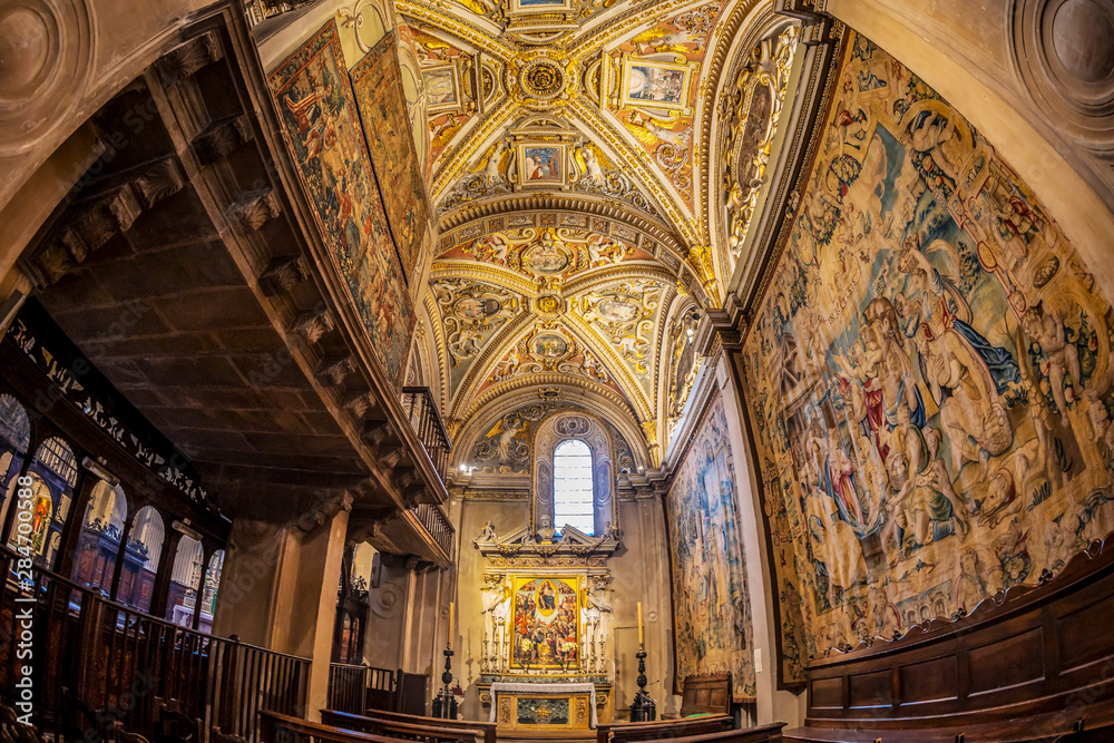 Interior of the Basilica of Santa Maria Maggiore, Bergamo, Italy