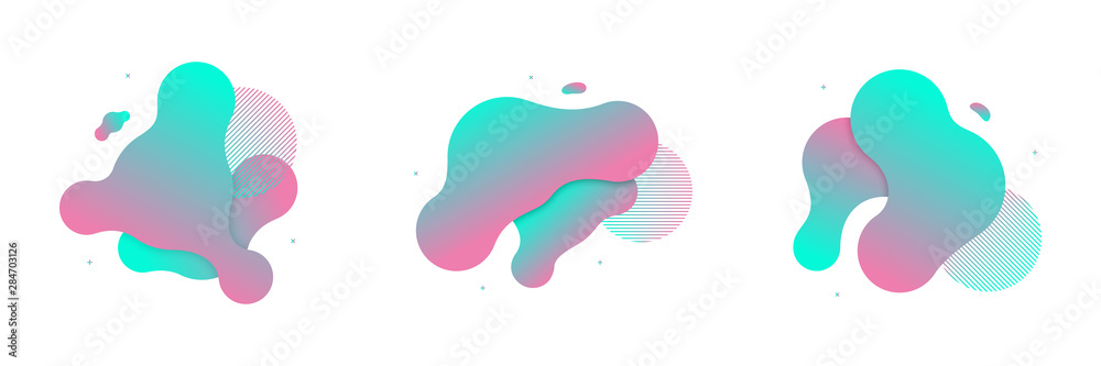 Vector set of fluid isolated abstract geometric blue and pink gradient shapes for modern website and liquid graphic design on the white background. Concept of dynamic composition and liquid color. Vector set of fluid isolated abstract geometric blue and pink gradient shapes for modern website and liquid graphic design on the white background. Concept of dynamic composition and liquid color.