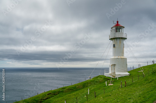 The lighthouse on Mykines island  Faroe Islands