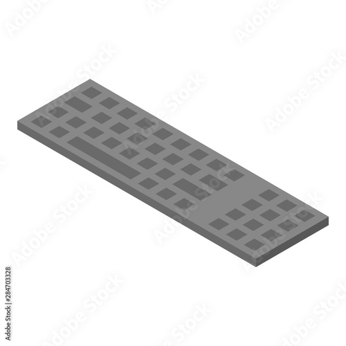 Computer keyboard icon. Isometric of computer keyboard vector icon for web design isolated on white background