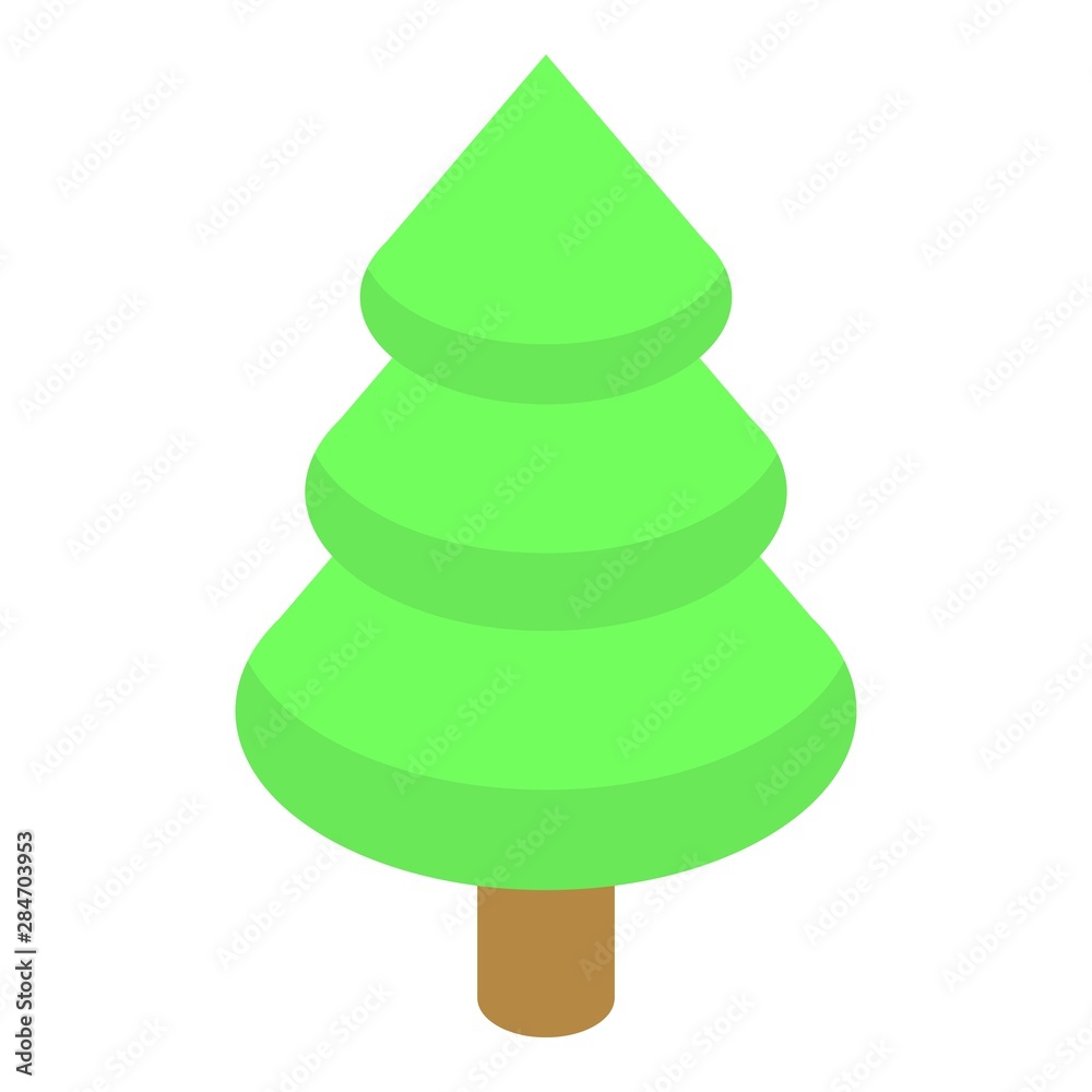 Green fir tree icon. Isometric of green fir tree vector icon for web design isolated on white background Green fir tree icon. Isometric of green fir tree vector icon for web design isolated on white background