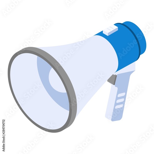 Megaphone icon. Isometric of megaphone vector icon for web design isolated on white background