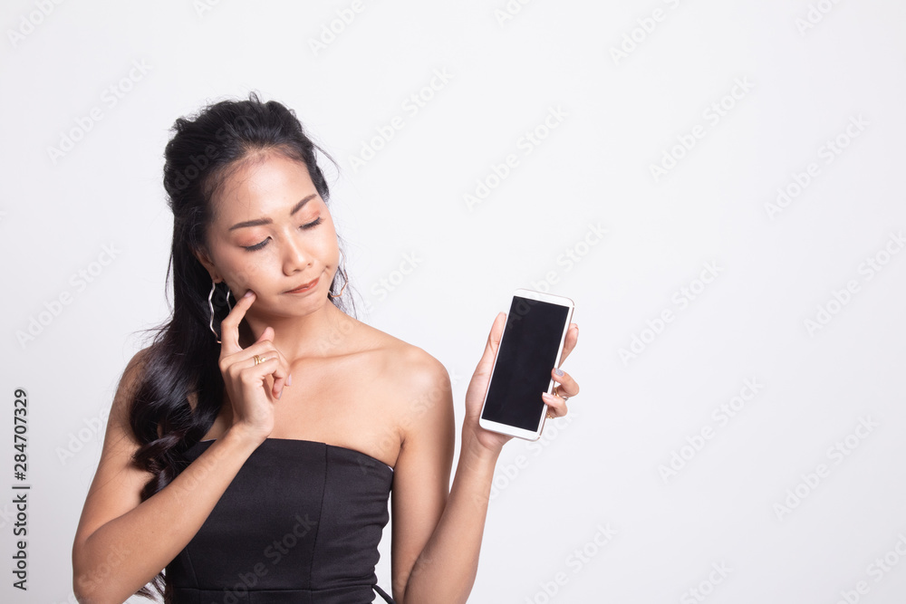 Young Asian woman with mobile phone. Young Asian woman with mobile phone.