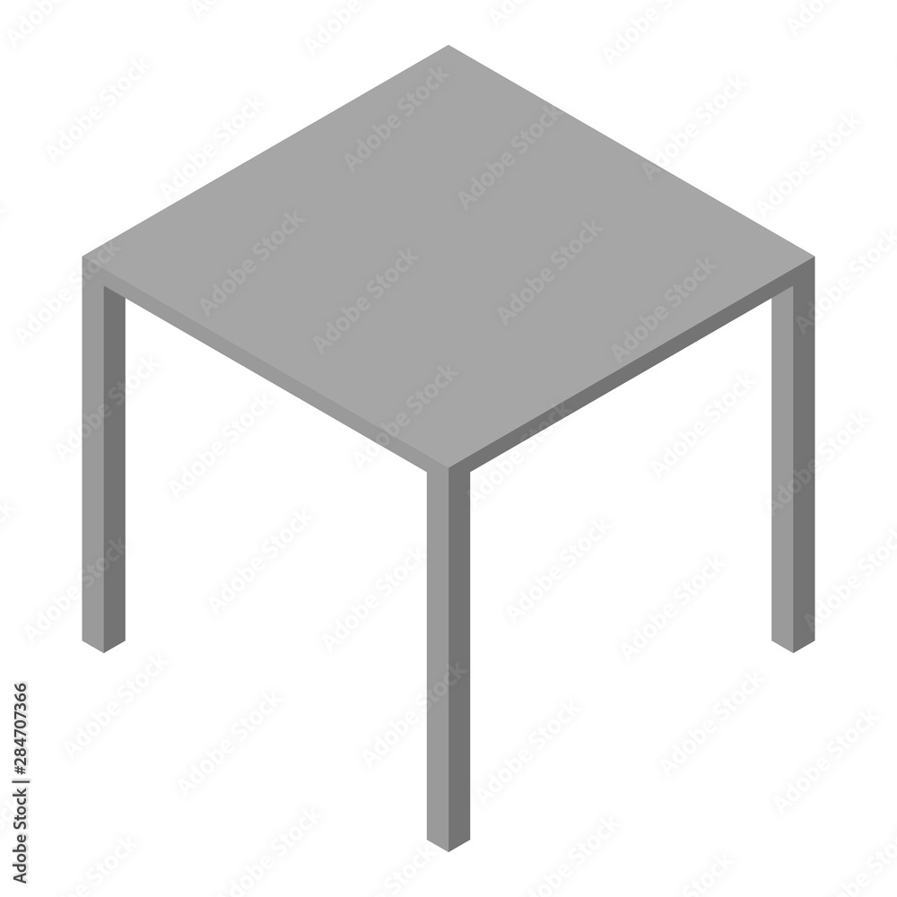 Square table icon. Isometric of square table vector icon for web design isolated on white background Square table icon. Isometric of square table vector icon for web design isolated on white background
