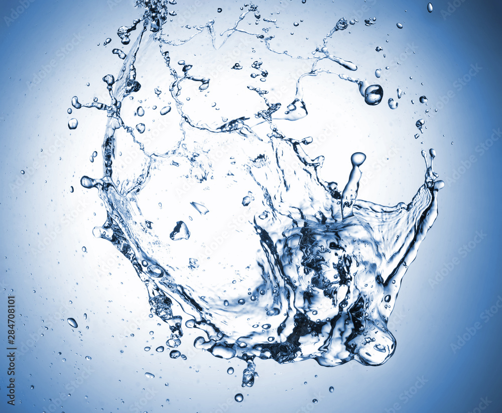 Abstract Splash of Water on a Blue Background Abstract Splash of Water on a Blue Background
