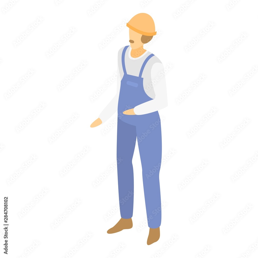 Warehouse worker icon. Isometric of warehouse worker vector icon for web design isolated on white background