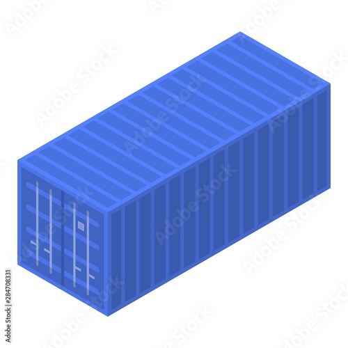 Port cargo container icon. Isometric of port cargo container vector icon for web design isolated on white background