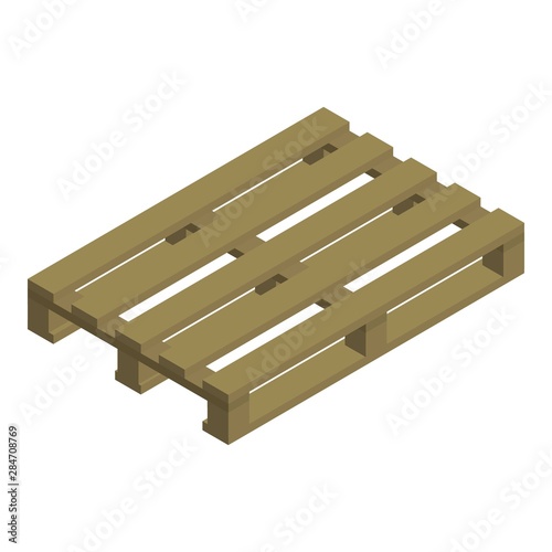Wood pallet icon. Isometric of wood pallet vector icon for web design isolated on white background