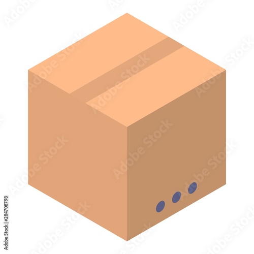 Carton parcel icon. Isometric of carton parcel vector icon for web design isolated on white background