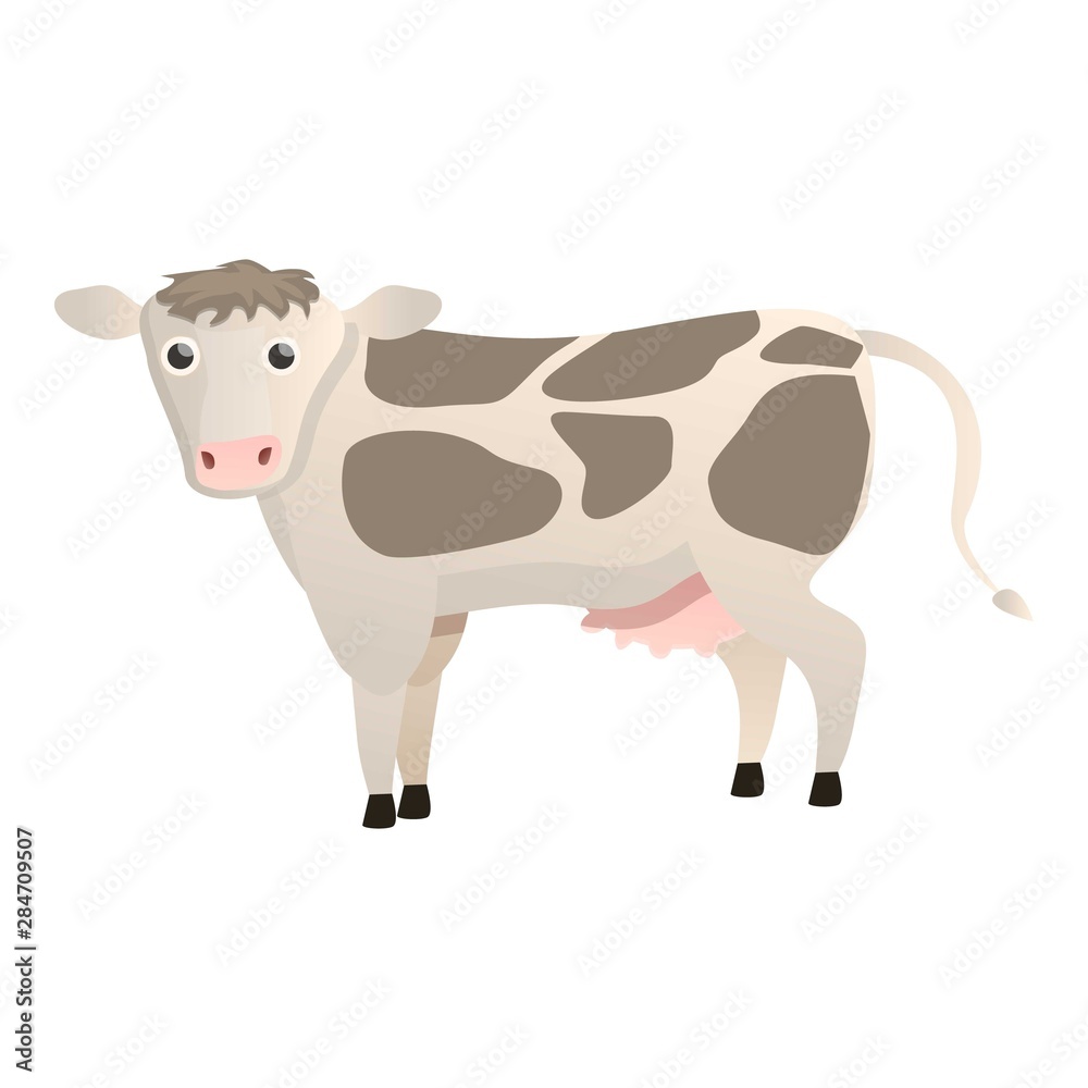 Spotted cow icon. Cartoon of spotted cow vector icon for web design isolated on white background Spotted cow icon. Cartoon of spotted cow vector icon for web design isolated on white background